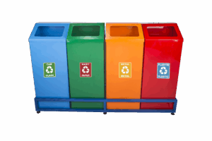 Painted Trash Cans - Different Sizes and Shapes
