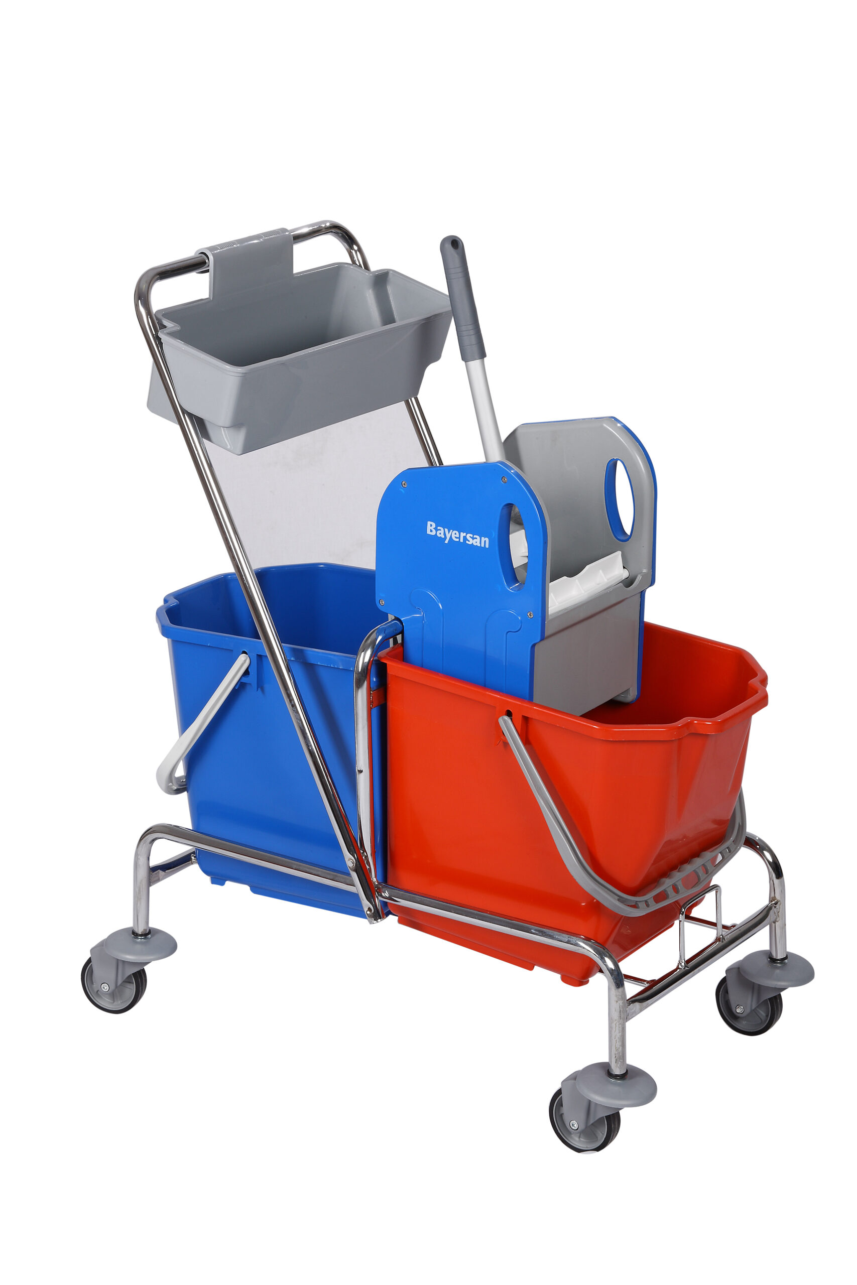 Chrome Double Bucket Trolley With Upper Bucket - الصورة 2