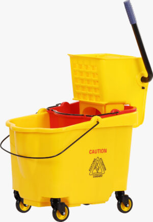 Single Mop Bucket Trolley with Wringer 62L