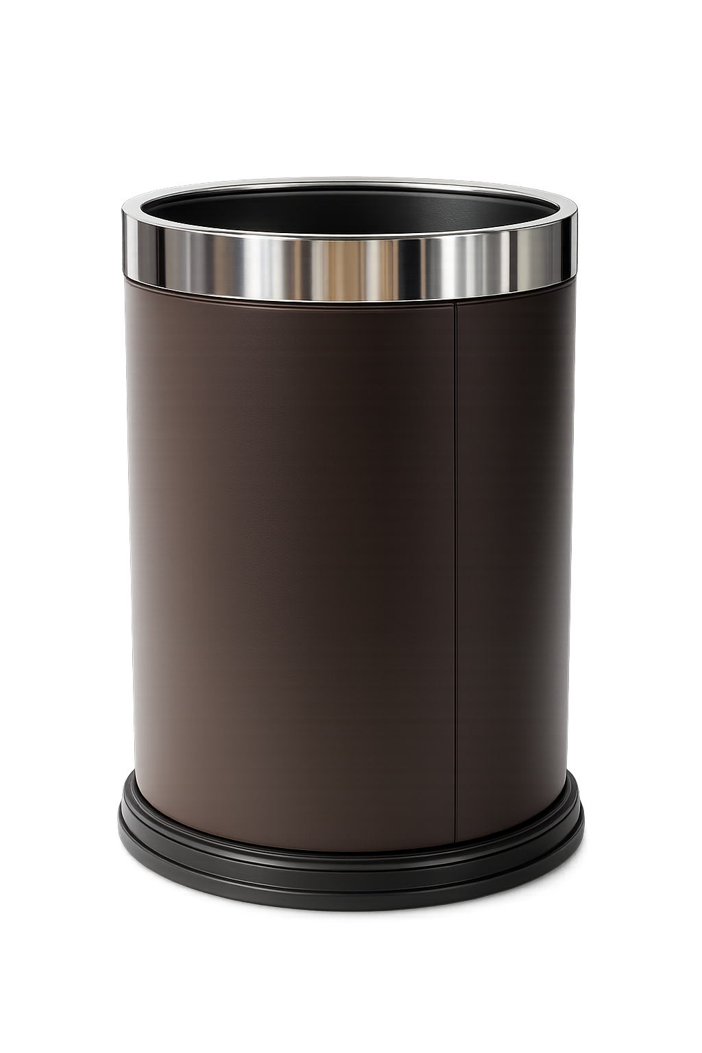 Brown Leather Waste Bin